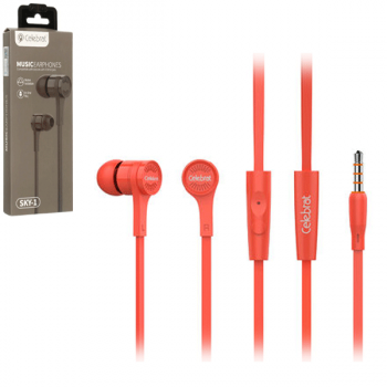 Celebrat SKY-1 In Ear Stereo Headset mit Mikrofon, rot