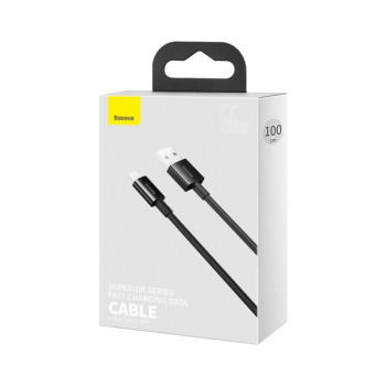 Baseus Superior Schnellladekabel USB zu USB Typ C 66 W (11 V / 6 A) Huawei SuperCharge schwarz (1m)