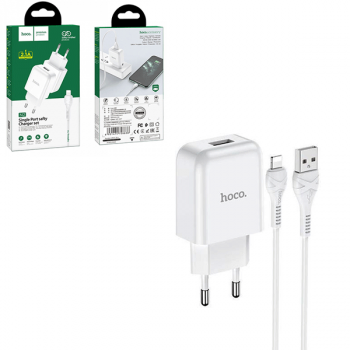 HOCO N2 Ladegerät-Adapter Single USB Port 2.1A + Lightning Kabel, weiß