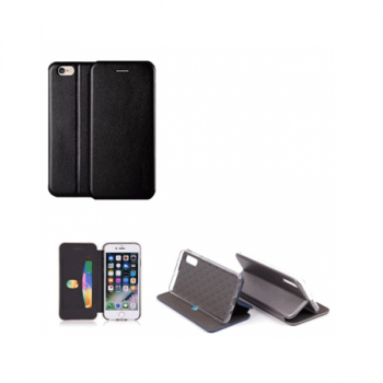 Motomo Leder Flip-Tasche für Samsung Galaxy S21 FE 5G, schwarz