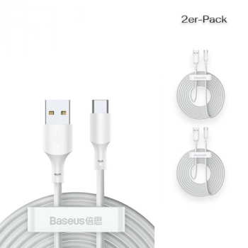 Baseus 2x USB Typ-C Lade-/Datenkabel Power Delivery Quick Charge 40W 5A 1,5m weiß (TZCATZJ-02)