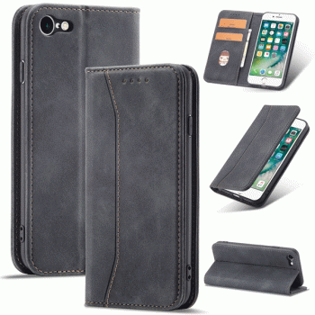 starfix Magnet Fancy Book-Wallet Schutzhülle für iPhone SE 2022/SE 2020/iPhone 8/iPhone 7, schwarz