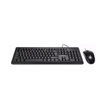 T-Wolf TF500 QWERTZ Tastatur inkl. Maus Set kebelgebunden, schwarz