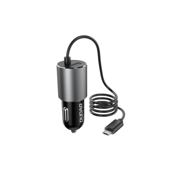 Dudao USB KFZ-Ladegerät mit integriertem Kabel microUSB 3,4 A schwarz (R5Pro M)