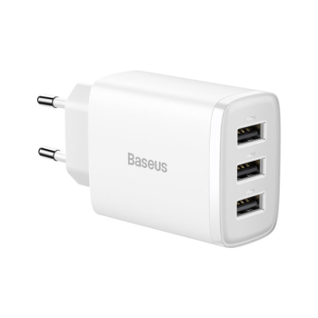 Baseus Compact Ladegerät 3x USB-A 17W weiss (CCXJ020102)