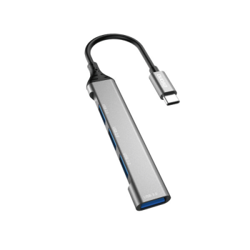 Dudao HUB 4in1 USB-C - 4x USB-A (3 x USB2.0 / USB3.0) 6,3cm schwarz (A16T)