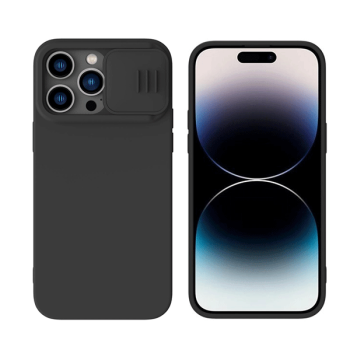 Nillkin CamShield MagSafe-Silikon-Hülle für iPhone 14 Pro Max mit Kameraabdeckung schwarz