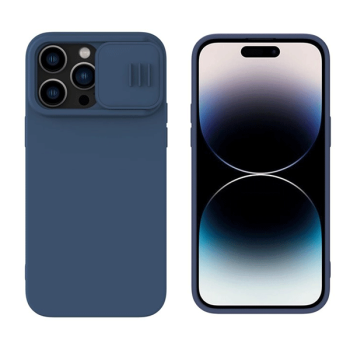 Nillkin CamShield MagSafe-Silikon-Hülle für iPhone 14 Pro Max mit Kameraabdeckung blau