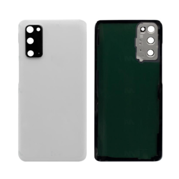 Akkudeckel mit Kameraglas kompatibel mit Samsung Galaxy S20, weiss