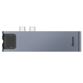 Baseus Multifunction HUB 7in1 USB-C Thunderbolt Dockingstation (MacBook Pro 2016 / 2017 / 2018) grau