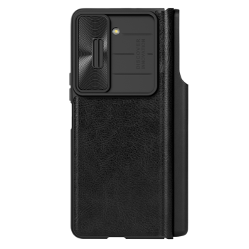 NILLKIN Qin Leather Pro Ledertasche mit Klapp- und Kameraschutz für Samsung Galaxy Z Fold 5, schwarz