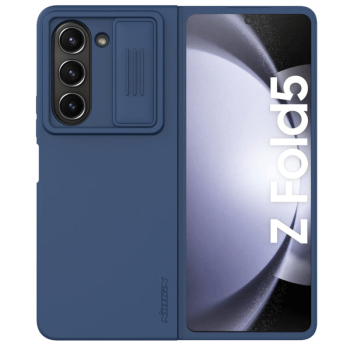 Nillkin CamShield Silky Silikonhülle für Samsung Galaxy Z Fold 5 mit Kameraschutz, dunkelblau
