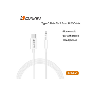 DAVIN YL1 Aux Kabel USB-C zu 3.5mm, weiß (1m)