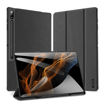 DUX DUCIS Domo Book-Cover Hülle für Samsung Galaxy Tab S8/S9 Ultra mit Smart Sleep + Ständer schwarz