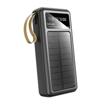 Dudao K18+ Solar-Powerbank USB-A / USB-C / Lightning / Micro-USB 20000 mAh, schwarz
