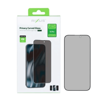 Rixus "Privacy" Anti-Spy-Filter Glas-Displayschutz 3D H9 für Apple iPhone 16 Pro, schwarz