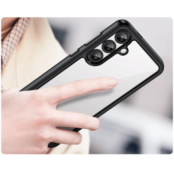 starfix Outer Space Silikon Schutz-Hülle mit Gelrahmen für Samsung Galaxy S25 PLUS, schwarz