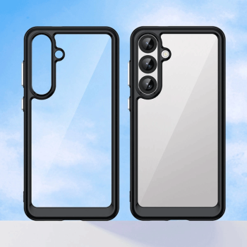 starfix Outer Space Silikon Schutz-Hülle mit Gelrahmen für Samsung Galaxy S25 PLUS, schwarz