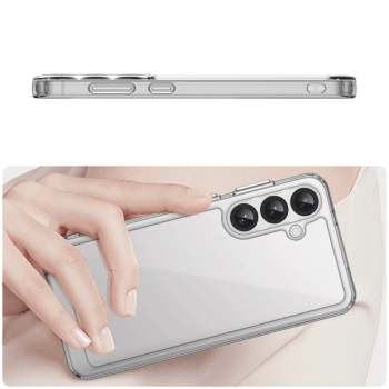 starfix Outer Space Silikon Schutz-Hülle mit Gelrahmen für Samsung Galaxy S25 PLUS, transparent