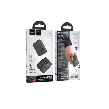 HOCO J117 20W Mini Power Bank kabellos kompatibel mit Magsafe Wireless laden 5000mAh, schwarz