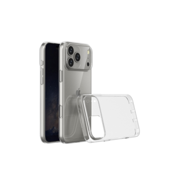 OKKES Slim Silikon-Tasche passend für Apple iPhone 17 Pro, transparent