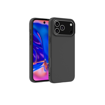 OKKES Ultra Slim Silikon-Tasche passend für Apple iPhone 17 Pro Max, schwarz