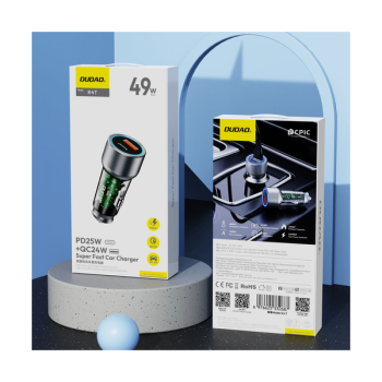 Dudao R4T 25W USB-A / USB-C KFZ-Ladegerät, grau