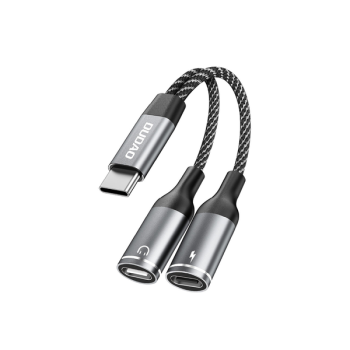 Dudao L13C+ 2in1 USB-C Splitter-Adapter, grau