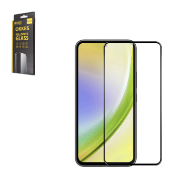 "OKKES" ® Premium Displayschutz-Glas 3D passend für Samsung Galaxy A26 5G (A266B), schwarz