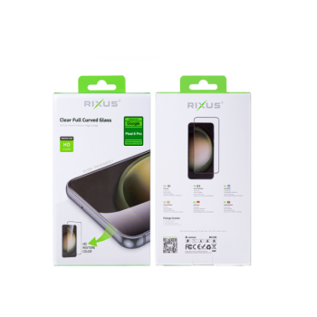 Rixus Clear HD Full Curved Edge Displayschutz-Glas passend für Google Pixel 8 Pro, schwarz