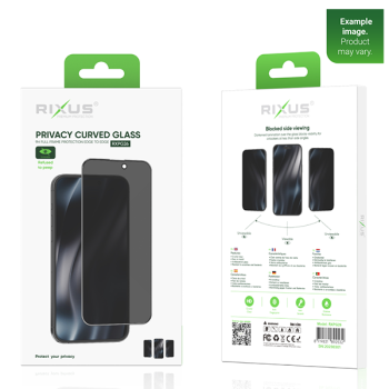 Rixus Privacy Full Curved Edge Displayschutz-Glas passend für Apple iPhone 14 Pro Max, schwarz