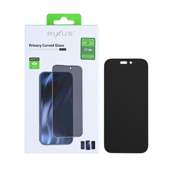 Rixus Privacy Full Curved Edge Displayschutz-Glas passend für iPhone 17 Air, schwarz