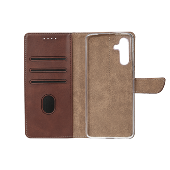 Rixus Flip-Hülle Clip passend für Samsung Galaxy A55 5G Hülle mit Standfunktion, braun