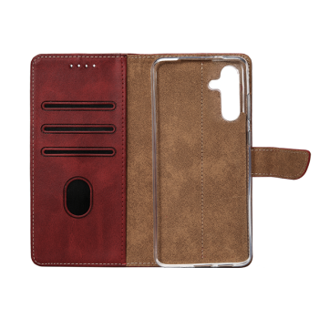Rixus Flip-Hülle Wallet passend für Samsung Galaxy A16 A165F, A16 5G (A166B) mit Standfunktion, rot