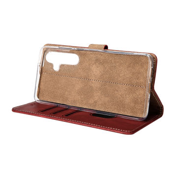 Rixus Flip-Hülle Wallet passend für Samsung Galaxy A16 A165F, A16 5G (A166B) mit Standfunktion, rot