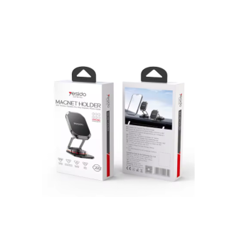 Yesido magnetisch selbstklebend faltbare  KFZ-Halterung (Armaturenbrett) dunkelgrau (C222)