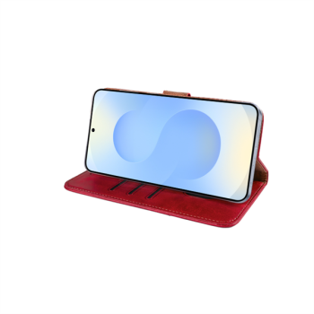 Rixus Flip-Hülle Wallet passend für Samsung Galaxy S25 Edge (S937B) mit Standfunktion, dunkelrot