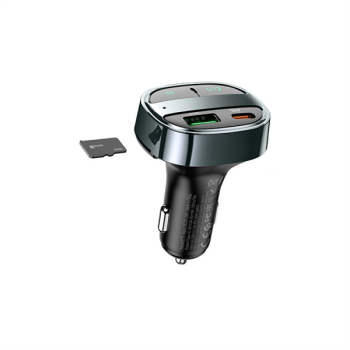 Hoco E70 Bluetooth Transmitter - Ladegerät 30W – USB & USB-C, schwarz
