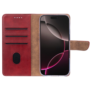 Rixus Flip Book Cover Tasche Schutz-Hülle Case passend für Apple iPhone 17 Pro, rot