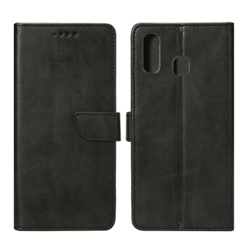Rixus Flip-Hülle Wallet passend für Samsung Galaxy A20e (A202F) mit Standfunktion, schwarz