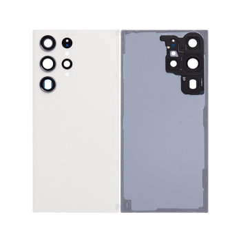 Akkudeckel mit Kameraglas kompatibel mit Samsung Galaxy S23 Ultra S918B, Cream