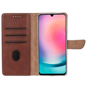 Rixus Flip Book Cover Tasche Schutz-Hülle Case passend für Samsung Galaxy A26 (A266B), Galaxy A17, braun