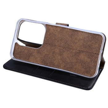 Rixus Flip Book Cover Tasche Schutz-Hülle Case passend für Xiaomi Redmi 15C, schwarz