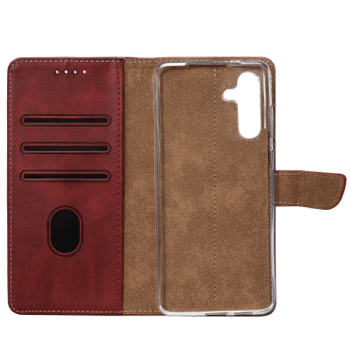 Rixus Flip-Hülle Wallet passend für Samsung Galaxy A16 A165F, A16 5G (A166B) mit Standfunktion, rot