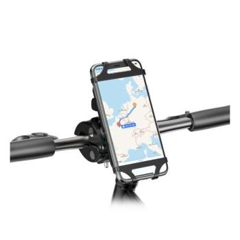 Rixus RXHB61 Fahrrad Handyhalterung Lenkerhalterung aus Silikon, schwarz