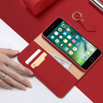 Dux Ducis Wish Series Echt Leder Flip Wallet Tasche Schutz-Hülle Cover für iPhone Xs Max rot