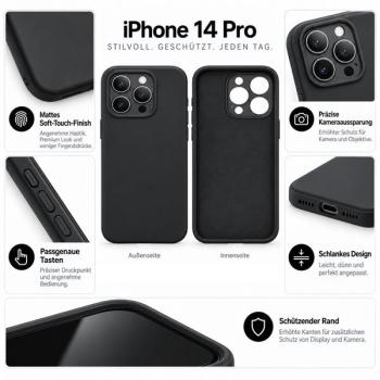 starfix Air Silikon-Hülle passend für Apple iPhone 14 Pro Max, schwarz