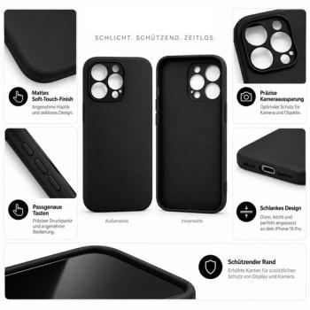 starfix Air Silikon-Hülle passend für Apple iPhone 16 Pro, schwarz