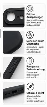 starfix Air Silikon-Tasche passend für Apple iPhone 17 Air, schwarz