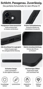 starfix Air Silikon-Hülle passend für Apple iPhone 17, schwarz